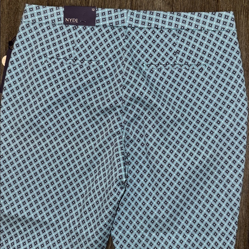 NYDJ Everyday Trouser Pants San Miguel Tile Blue Daisy - Picture 8 of 13